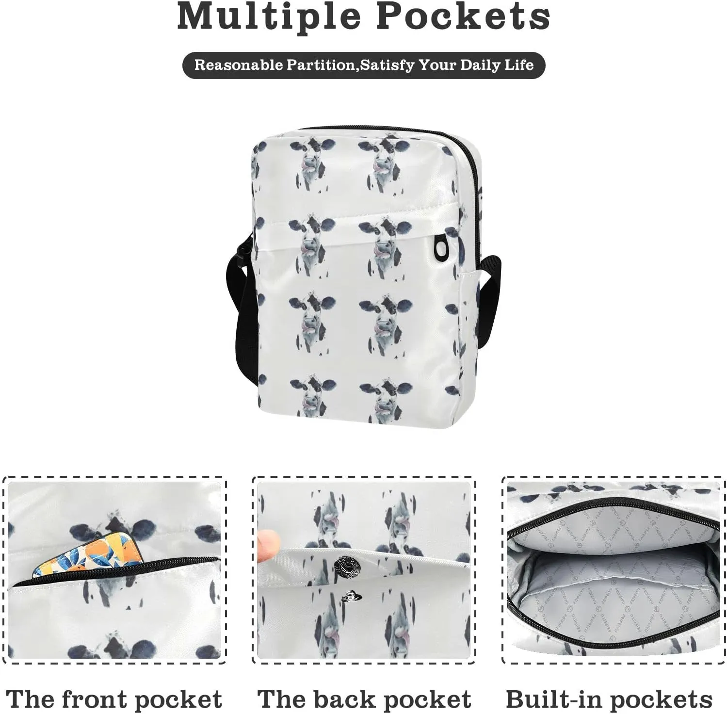 Poeticcity Crossbody Phone Bag, Small Messenger Shoulder Bag, Cash Handbag Wallet Purse