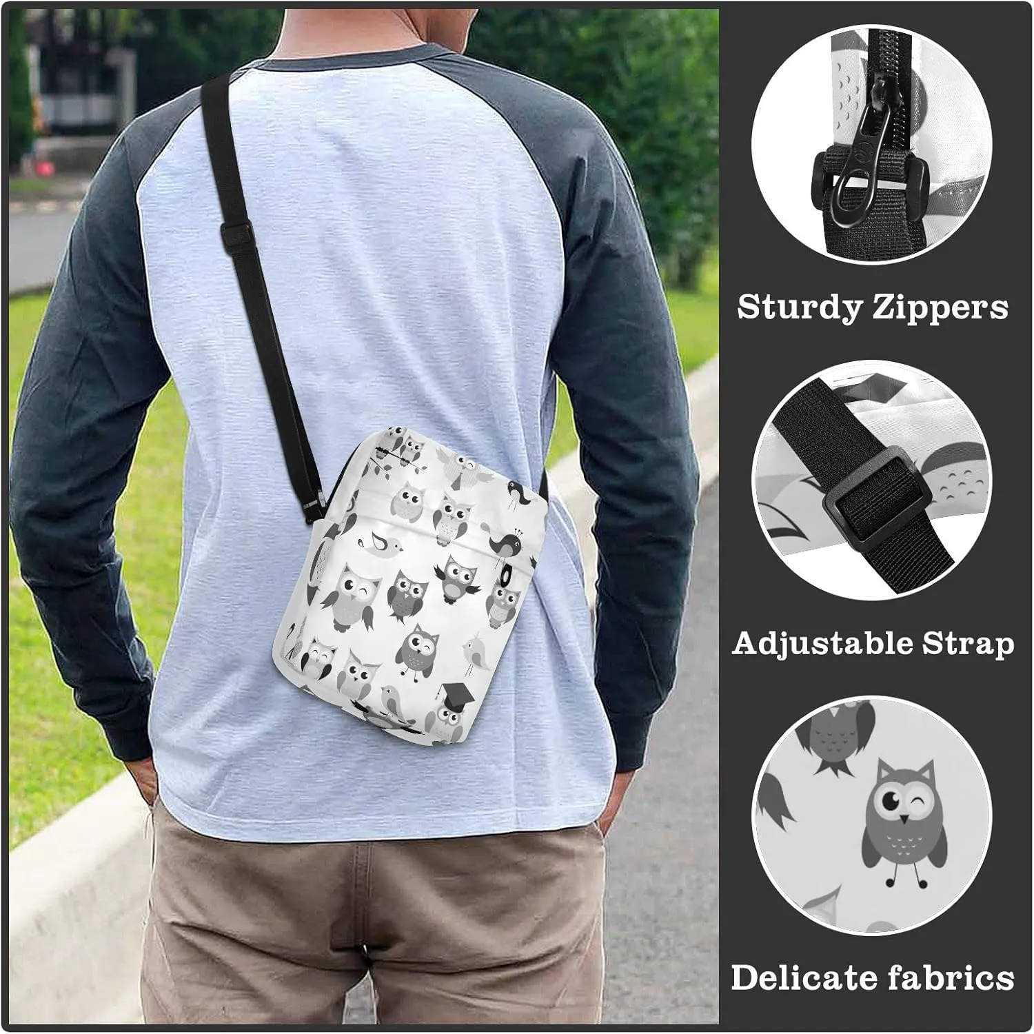 Poeticcity Crossbody Phone Bag, Small Messenger Shoulder Bag, Cash Handbag Wallet Purse