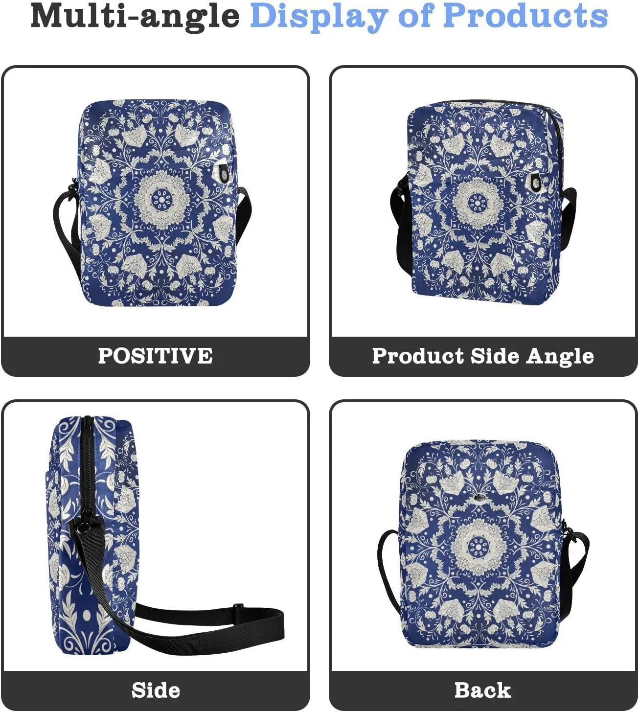 Poeticcity Crossbody Phone Bag, Small Messenger Shoulder Bag, Cash Handbag Wallet Purse