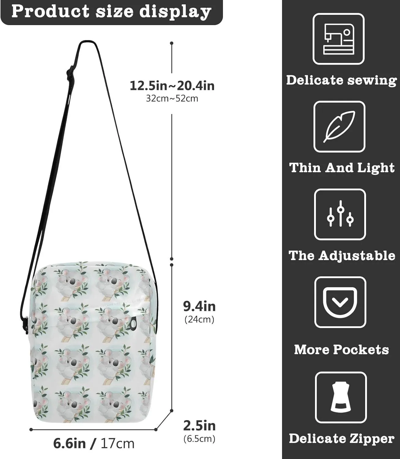 Poeticcity Crossbody Phone Bag, Small Messenger Shoulder Bag, Cash Handbag Wallet Purse