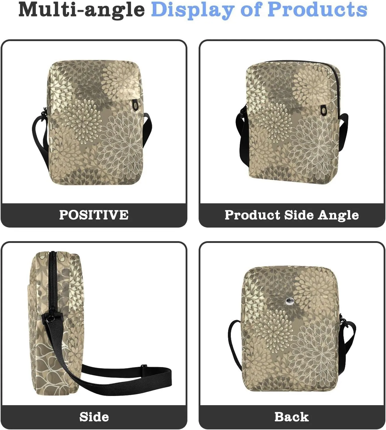 Poeticcity Crossbody Phone Bag, Small Messenger Shoulder Bag, Cash Handbag Wallet Purse