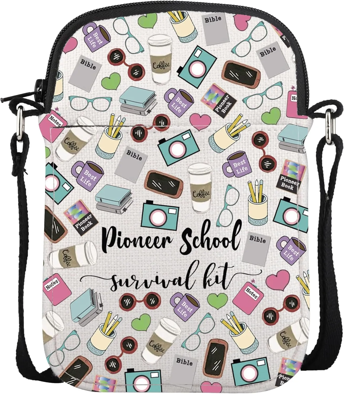 POFULL JW Gift Pioneer Gift for Pioneers JW Witnesses Best Life Pioneer Survival Kit Crossbody Bag