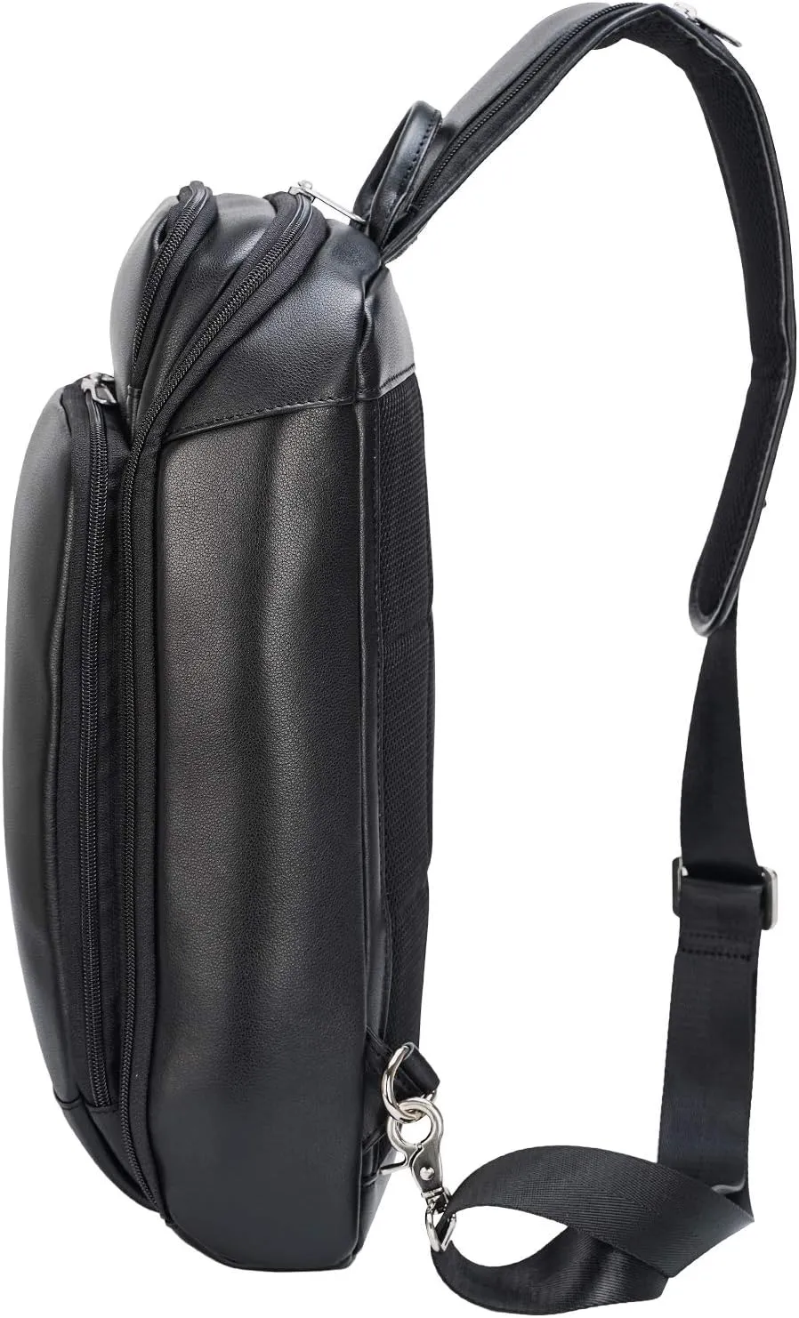 Polare Modern Style Sling Shoulder Bag Men’s Travel/Hiking Daypack with Full Grain Italian Leather and YKK Zippers