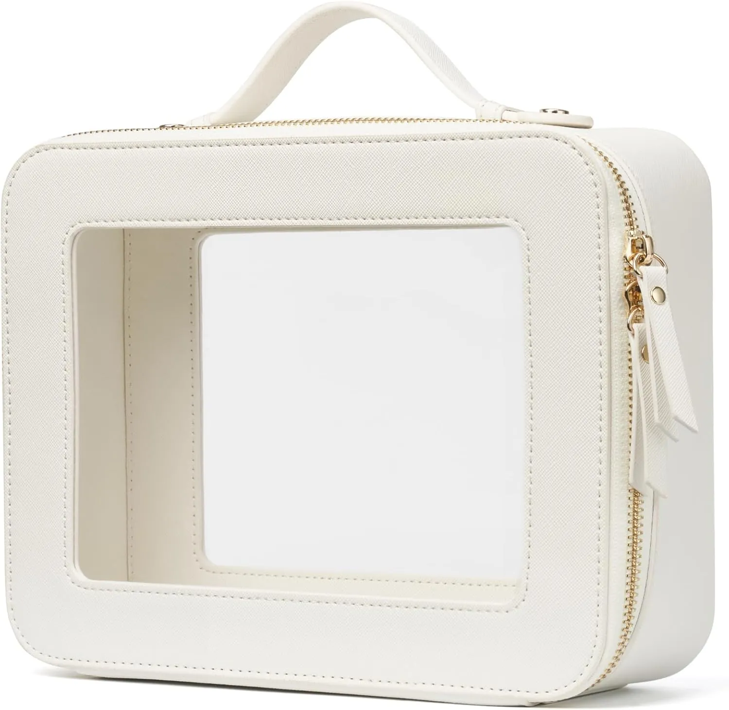 Popvibe Clear Makeup Bag Travel Cosmetic Case Transparent Toiletry Bag with Zipper, Portable Make Up Organizer Traveling Compact Car Bag for Essentials