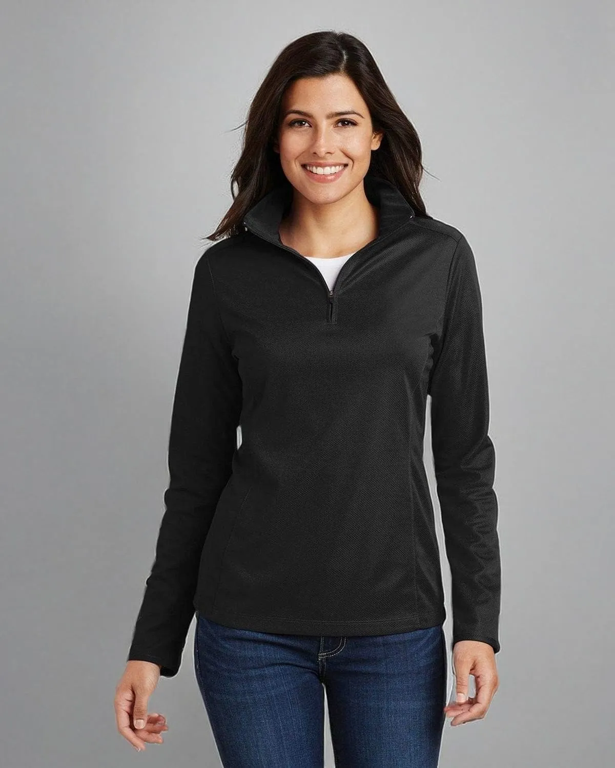 Port Authority Ladies Pinpoint Mesh 1/2-Zip