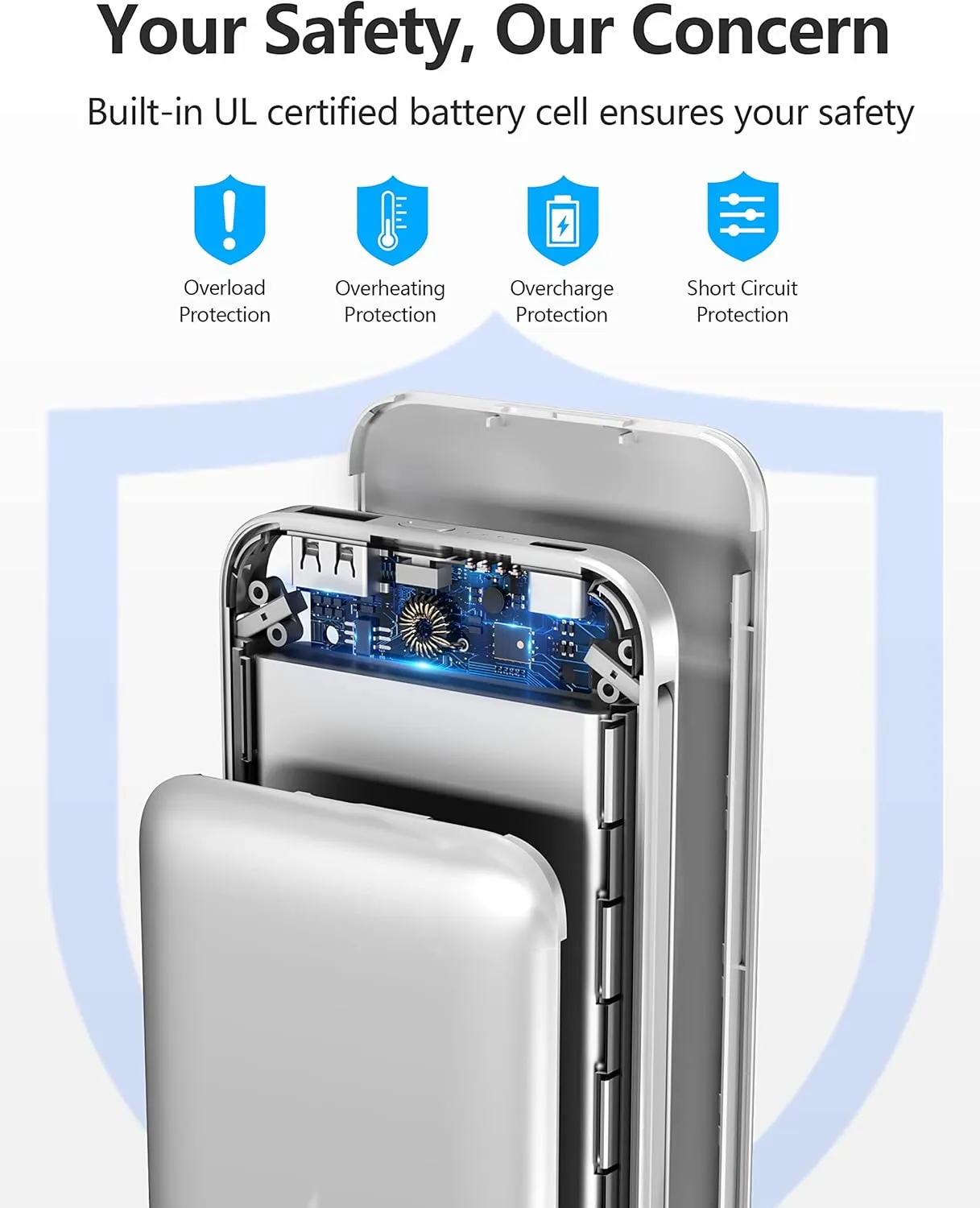 Portable Charger Power Bank with Built-in Cable & AC Plug, 10000mAh Fast USB-C Charger, Slim Mini Battery for iPhone 16/15/14/13/Pro/Max & All USB-C Devices
