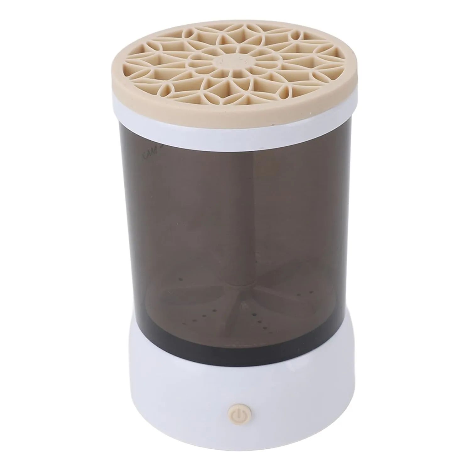 Portable Electric Makeup Brush Cleaner Machine, USB Powered Quick Dry Automatic Cosmetic Supplies Cleaner, Visible Process for All Size Makeup Brushes (Khaki)