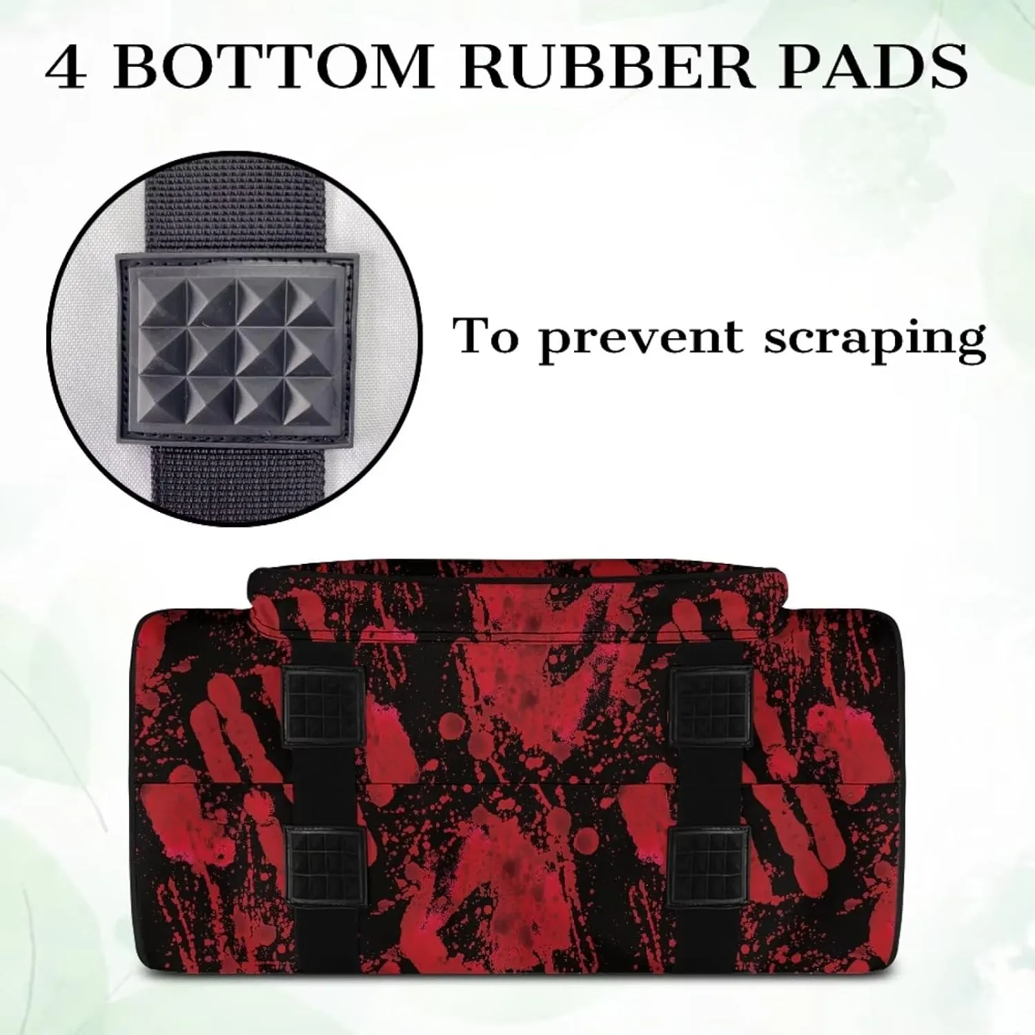 Portable Sewing Machine Case Bloody Handprint Tote Bag, Halloween Decor Carry Bag, Padded Storage Cover with Pockets and Handles, Suitable for Most Standard Singer, Brother, Janome