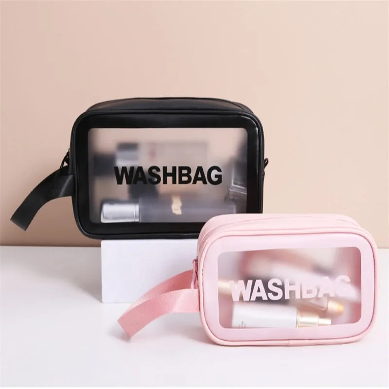 Portable Transparent Waterproof Travel Wash & Makeup Bag