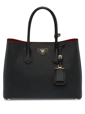 Prada - Double tote bag - women - metal/Steel/Nappa Leather/Leather - One Size - Black