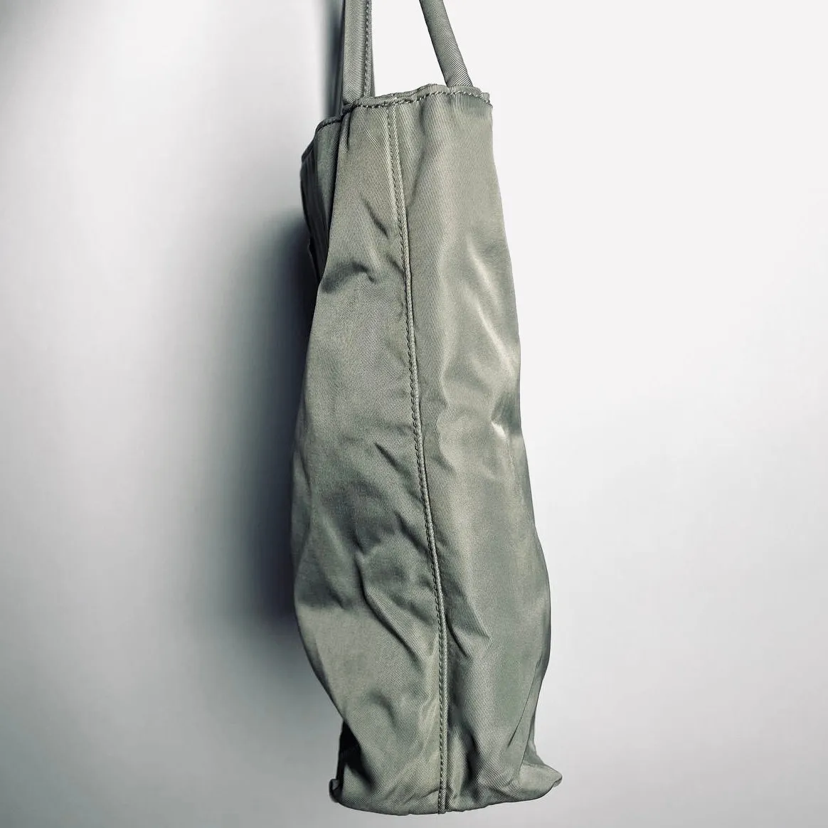 Prada Sage Green Tessuto City Classic Logo Structured Shoulder Tote Bag