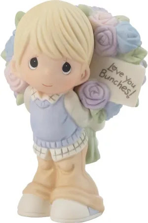 Precious Moments 216011 Love You Bunches Boy Bisque Porcelain Figurine