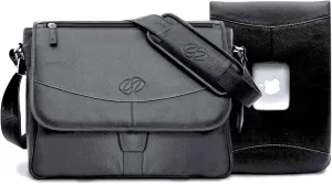 Premium Leather 16 MacBook Pro Messenger Bag w/Sleeve