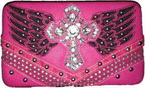 Premium Western Women's Angel Wings Cross Handbag Messenger Bag Wallet and Set