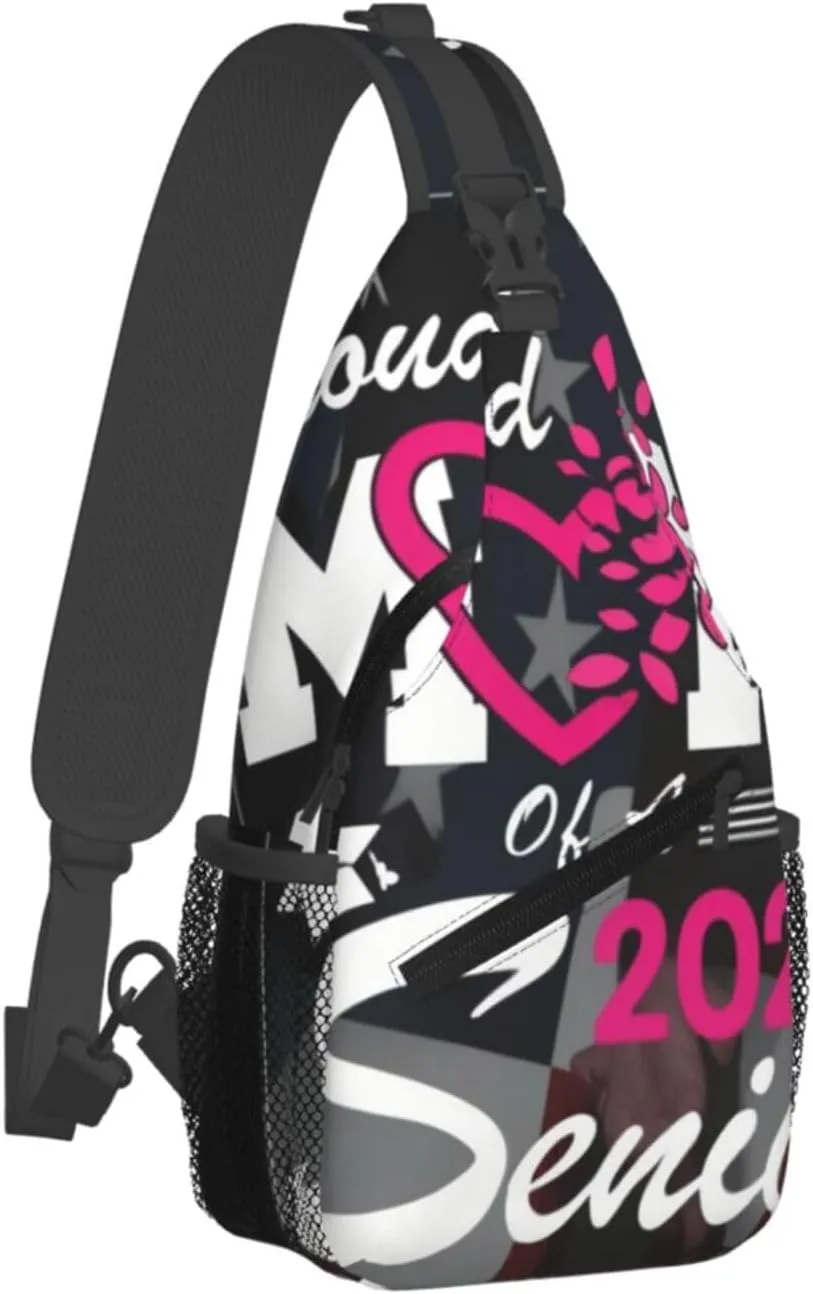 Proud Mom Of A 2025 Senior Class Of 2025 Graduation Crossbody Backpack Dachshunds Dog Chest Bag Lightweight One Strap Backpack Multipurpose Travel Hiking For Men Women