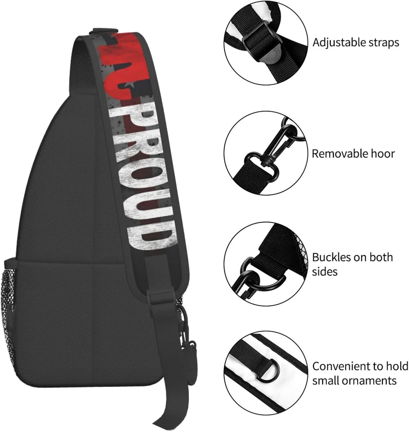 Proud To Be A Republican Crossbody Backpack Dachshunds Dog Chest Bag Lightweight One Strap Backpack Multipurpose Travel Hiking For Men Women
