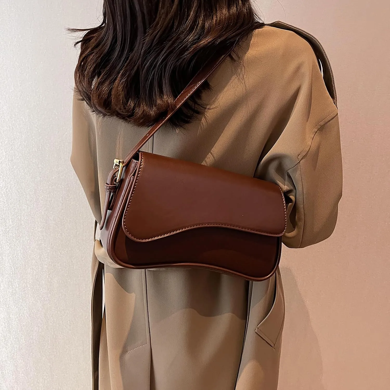 PU Leather Tote Bag for Women with 2 Removable Straps and Zipper Closure