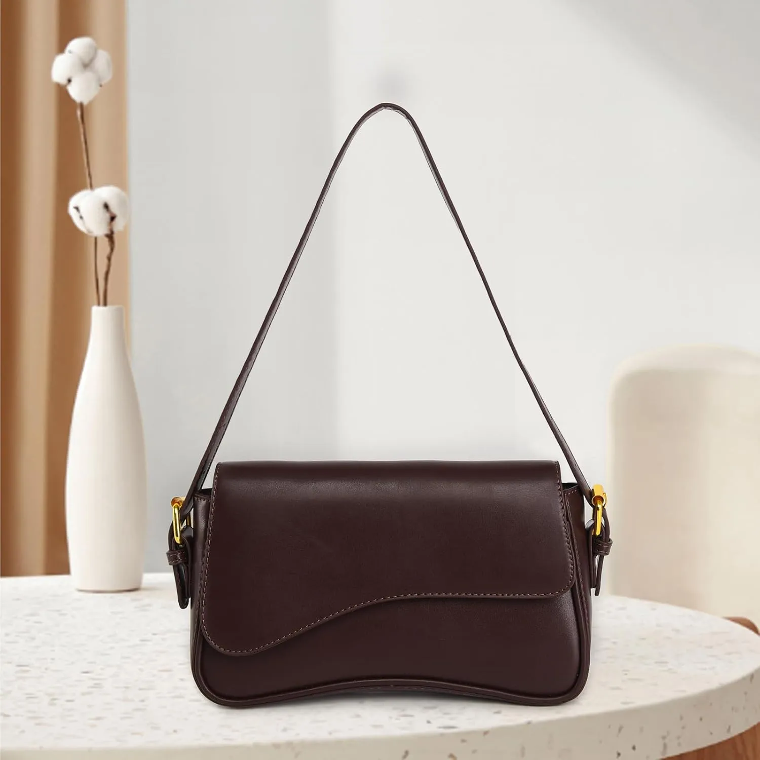 PU Leather Tote Bag for Women with 2 Removable Straps and Zipper Closure