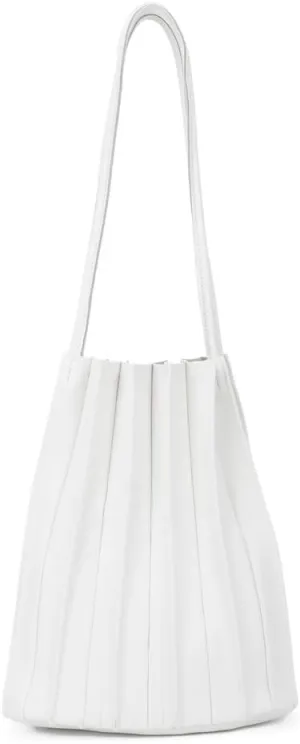 PU Leather Tote Bags for Ladies Shoulder Bag with Removable Pouch (WHITE)