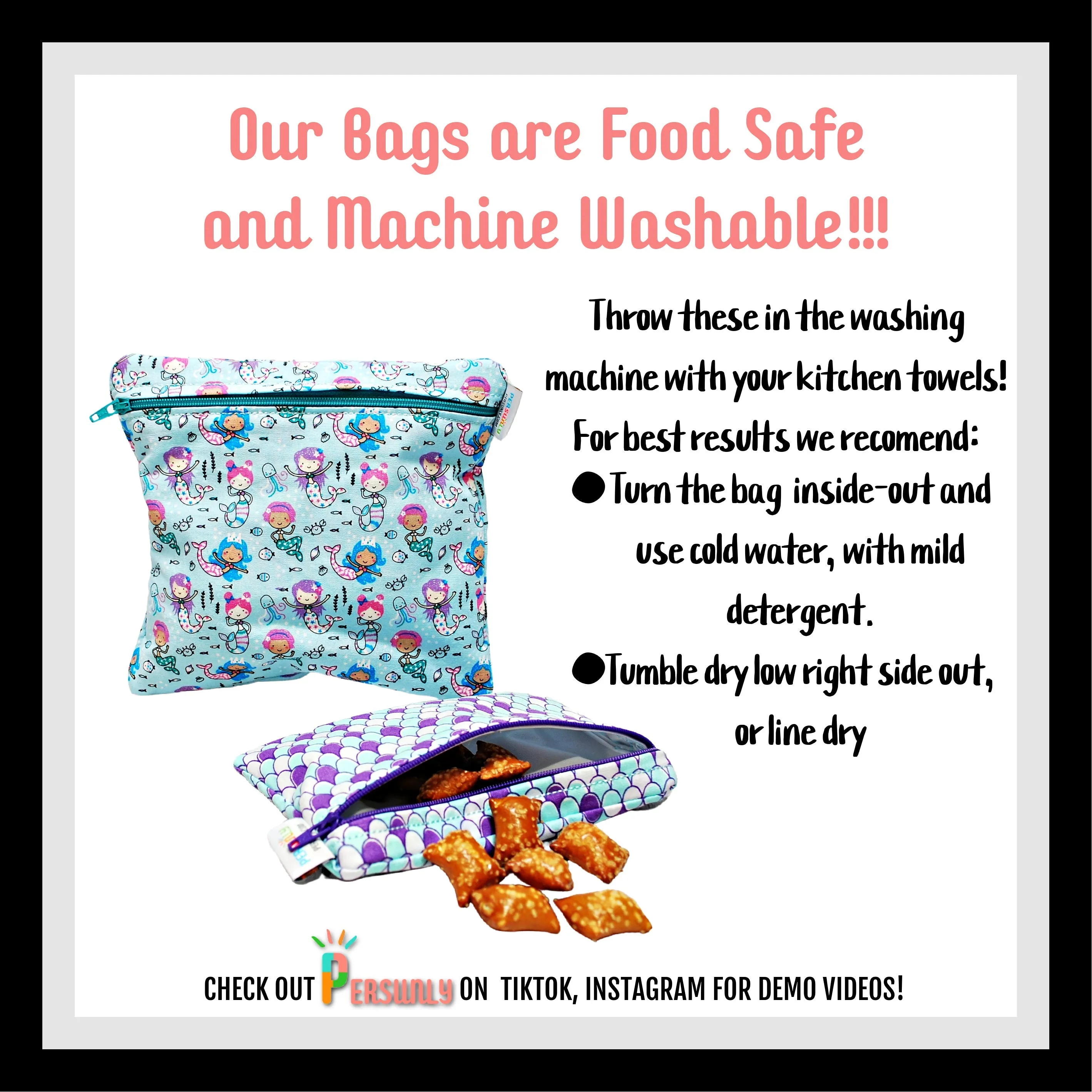 Purple Unicorn Personalized Reusable Food Bag