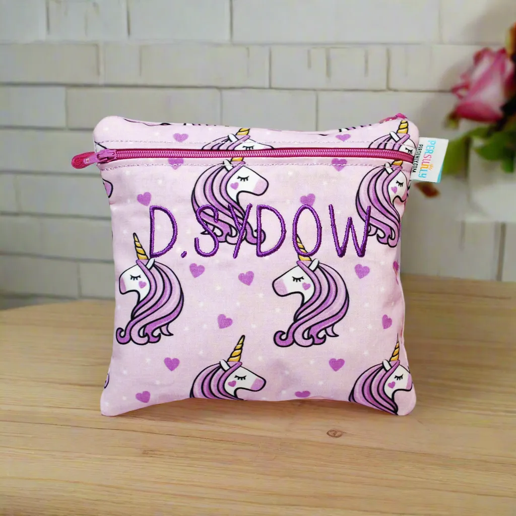 Purple Unicorn Personalized Reusable Food Bag