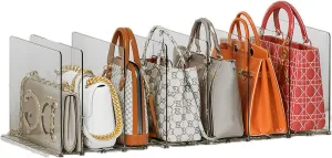 Purse Organizer, Adjustable Shelf Divider for Closet, Separator Organizers for House, Office Use，Closet Organizer (6 Sections)
