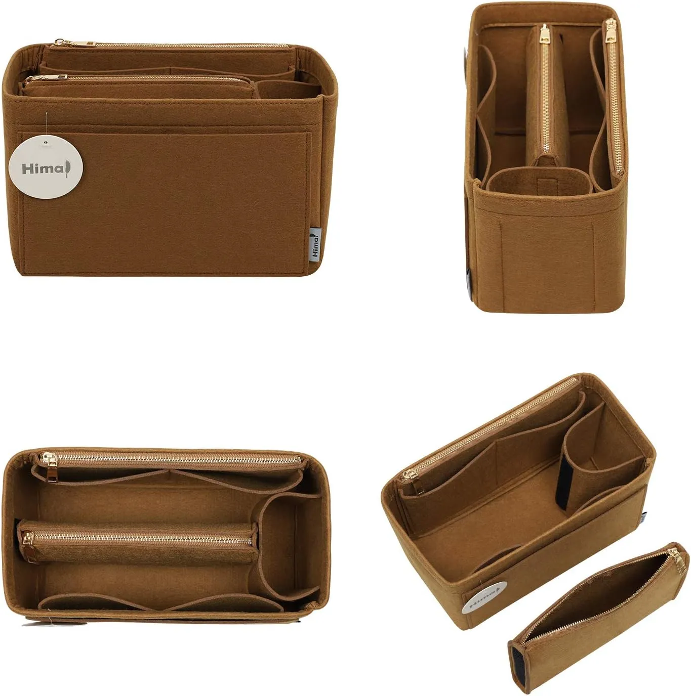 Purse Organizer Insert, Handbag Organizer, Bag in Bag Organizer, Perfect for Speedy Neverfull and More, 5 Sizes (Medium, Lighting Coffee)