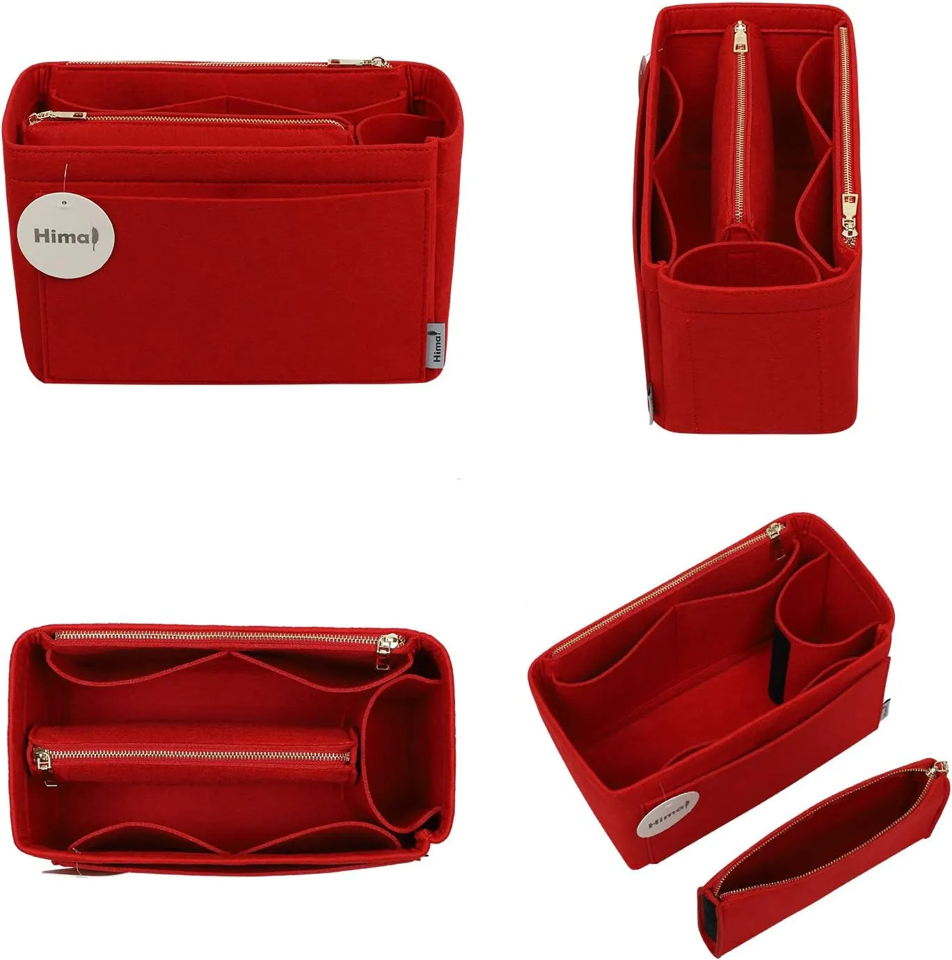 Purse Organizer Insert, Handbag Organizer, Bag in Bag Organizer, Perfect for Speedy Neverfull and More, 5 Sizes (Slender Medium, Red)