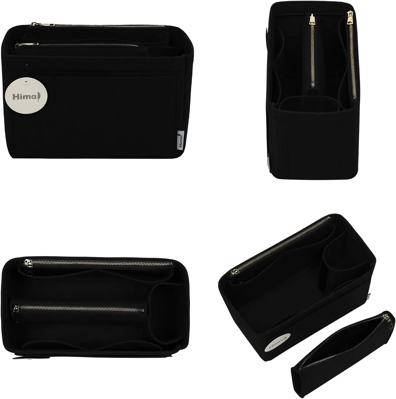 Purse Organizer Insert, Handbag Organizer, Bag in Bag Organizer, Perfect for Speedy Neverfull and More, 5 Sizes(Medium， Black)