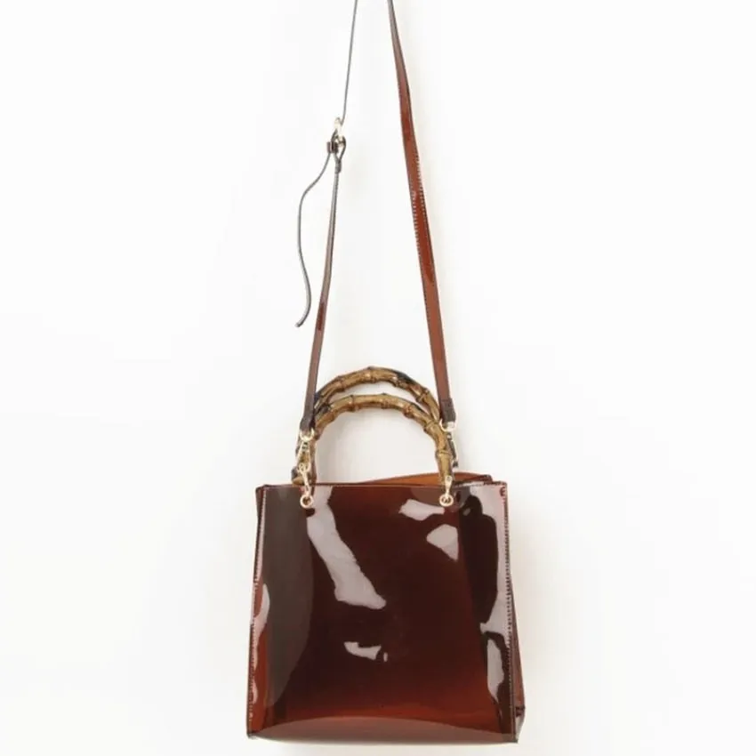 Pvc Clear Transparent Bamboo Top Handle Women Handbag Retro Waterproof Jelly Bag Vacation Wrist Bag Designer Crossbody Bag Totes
