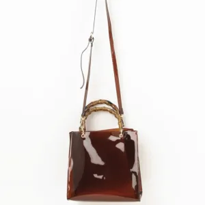 Pvc Clear Transparent Bamboo Top Handle Women Handbag Retro Waterproof Jelly Bag Vacation Wrist Bag Designer Crossbody Bag Totes