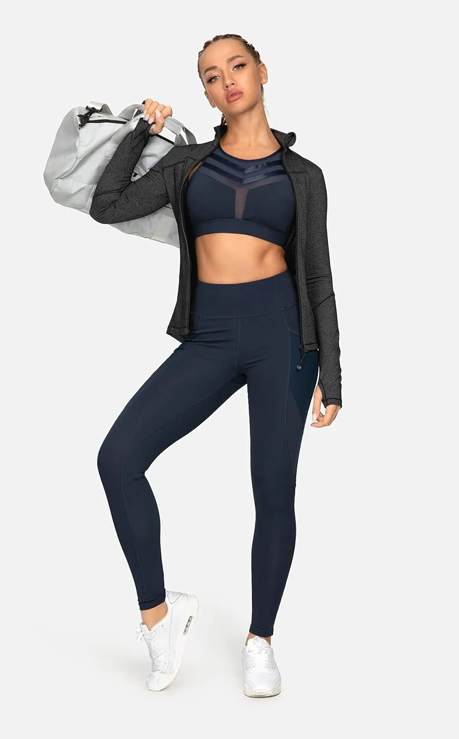 QUEENIEKE Womens Running Jackets Athletic Workout Scrub Jacket Track Full Zip Up Gym for Women Yoga Top