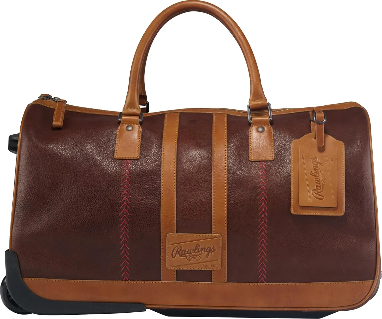 Rawlings | Wheeled Luggage Leather Travel Bag Collection | Carry-On Suitcase/Duffle Options |Telescoping Handle | Multiple Styles & Colors