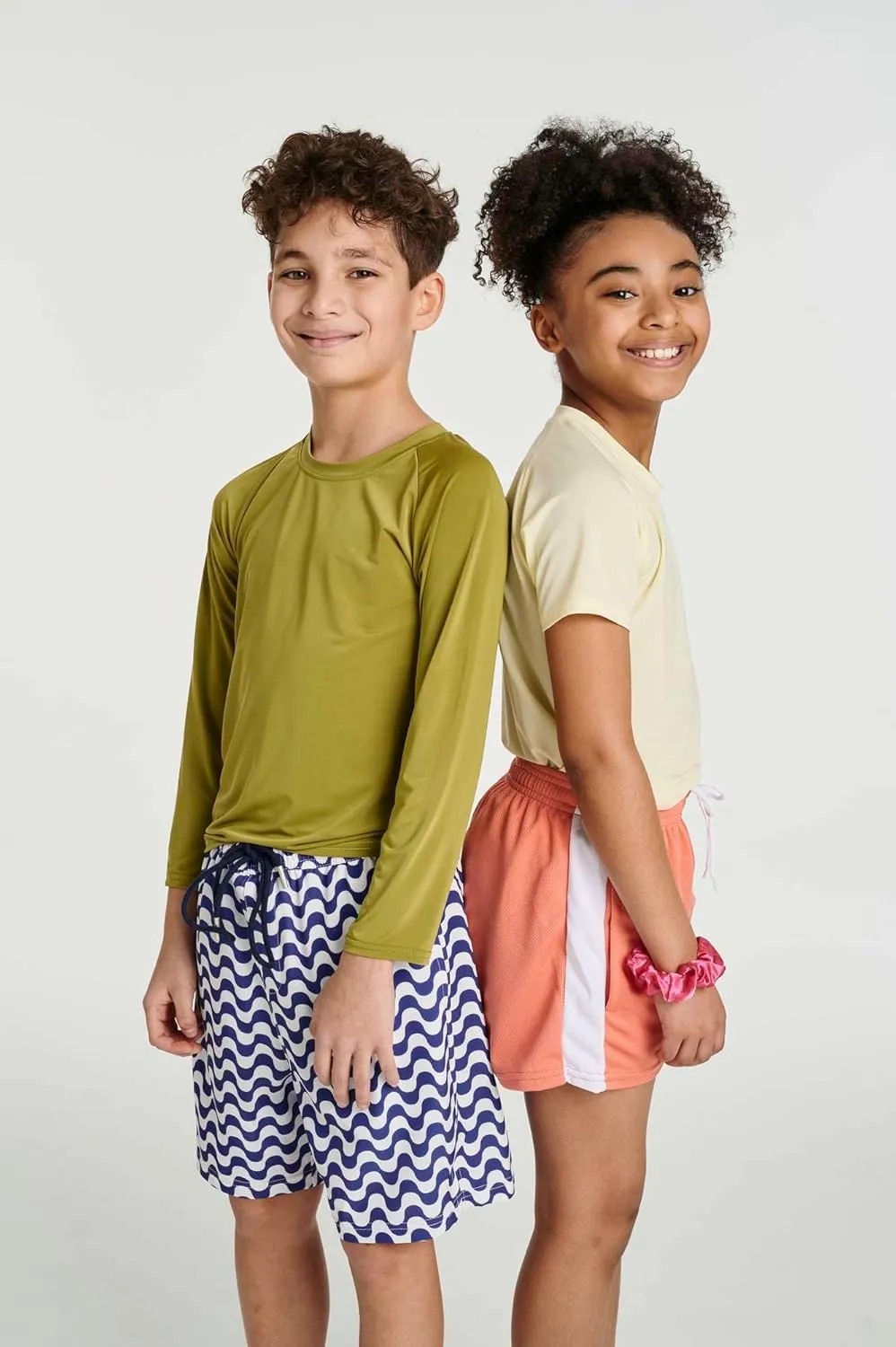 Real Essentials 4-Pack: Boys Long Sleeve Rash Guard Shirt Swimwear UPF Sun Protection Surf Top Swim Suit