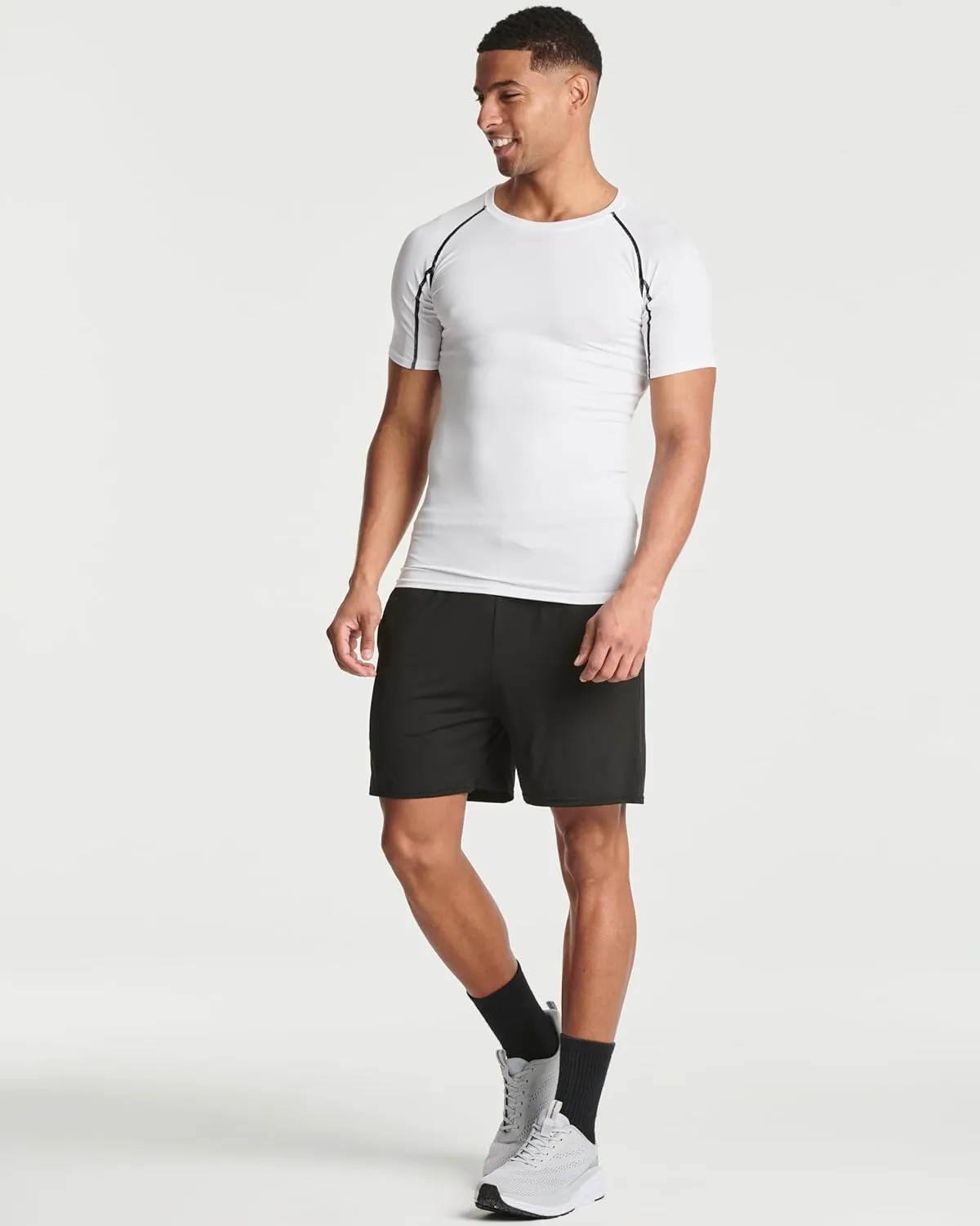 Real Essentials 4 Pack: Men's Short Sleeve Compression T-Shirt Base Layer Undershirt Athletic Top (Available in Big & Tall)