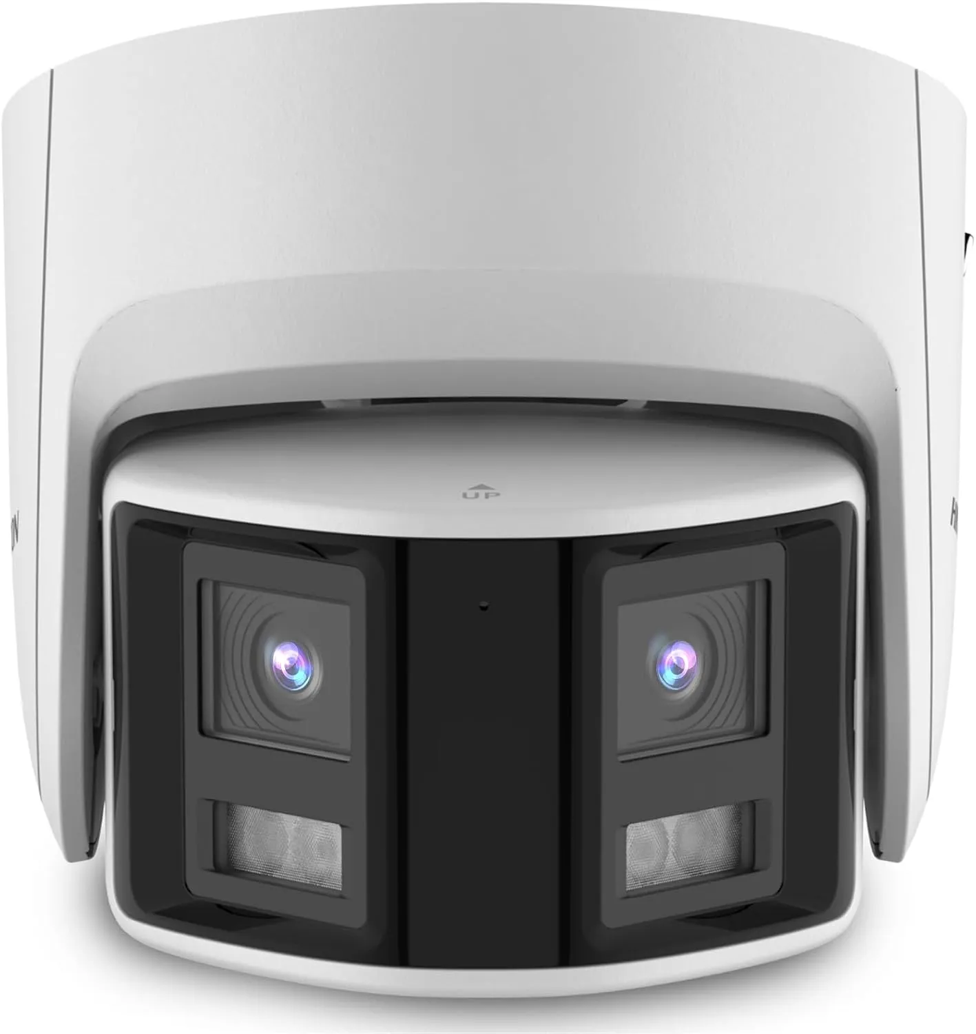 Real HD Acusense 4K 8MP Dual Lens Poe IP Security Camera Outdoor 180 Degree Panoramic Wide Angle, Plug and Play with Hik Vision NVR, 98ft IR, IP67, Built-in MicroSD Slot, Compatible with Blue Iris