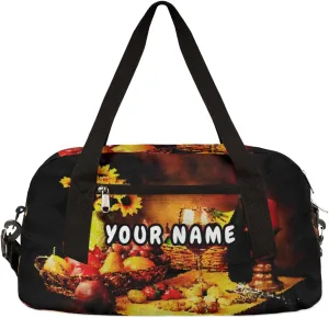 Red Wine Personalized Kids Duffel Bag for Girls, Red Wine Debris Custom Name Dance Bag Overnight Small Duffel Bag Carry On Sports Travel Bag for School Practice Gymnastics Ballet