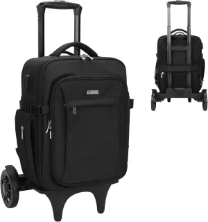 Relavel Makeup Backpack & Folding Hand Truck, Makeup Artist Must Have Professional Large Makeup Bag, Dolly Cart with 2 Big Wheels