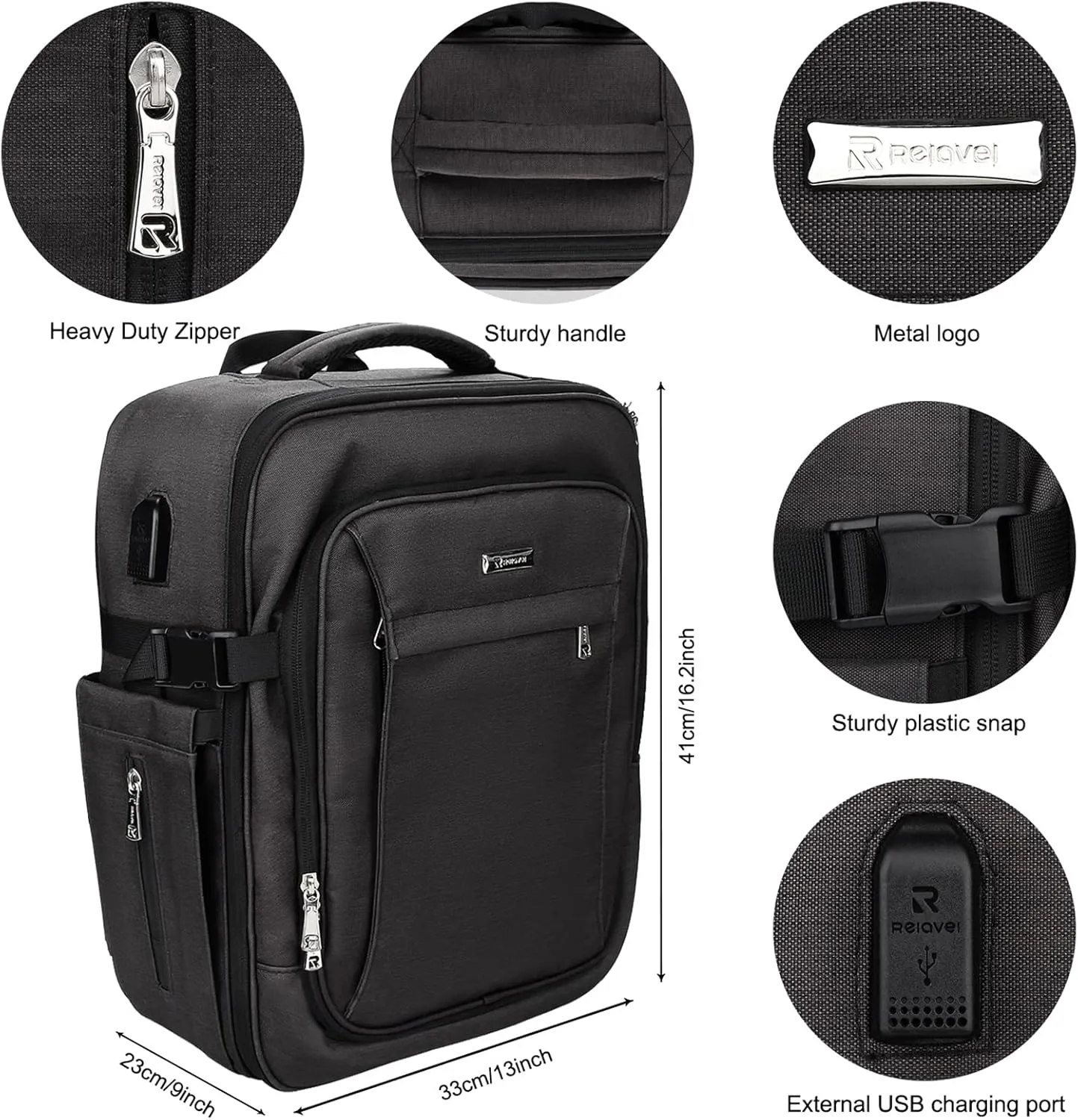 Relavel Makeup Backpack Large Makeup Case for Makeup Artist Cosmetic Storage Organizer for Women Waterproof Travel Bag Black