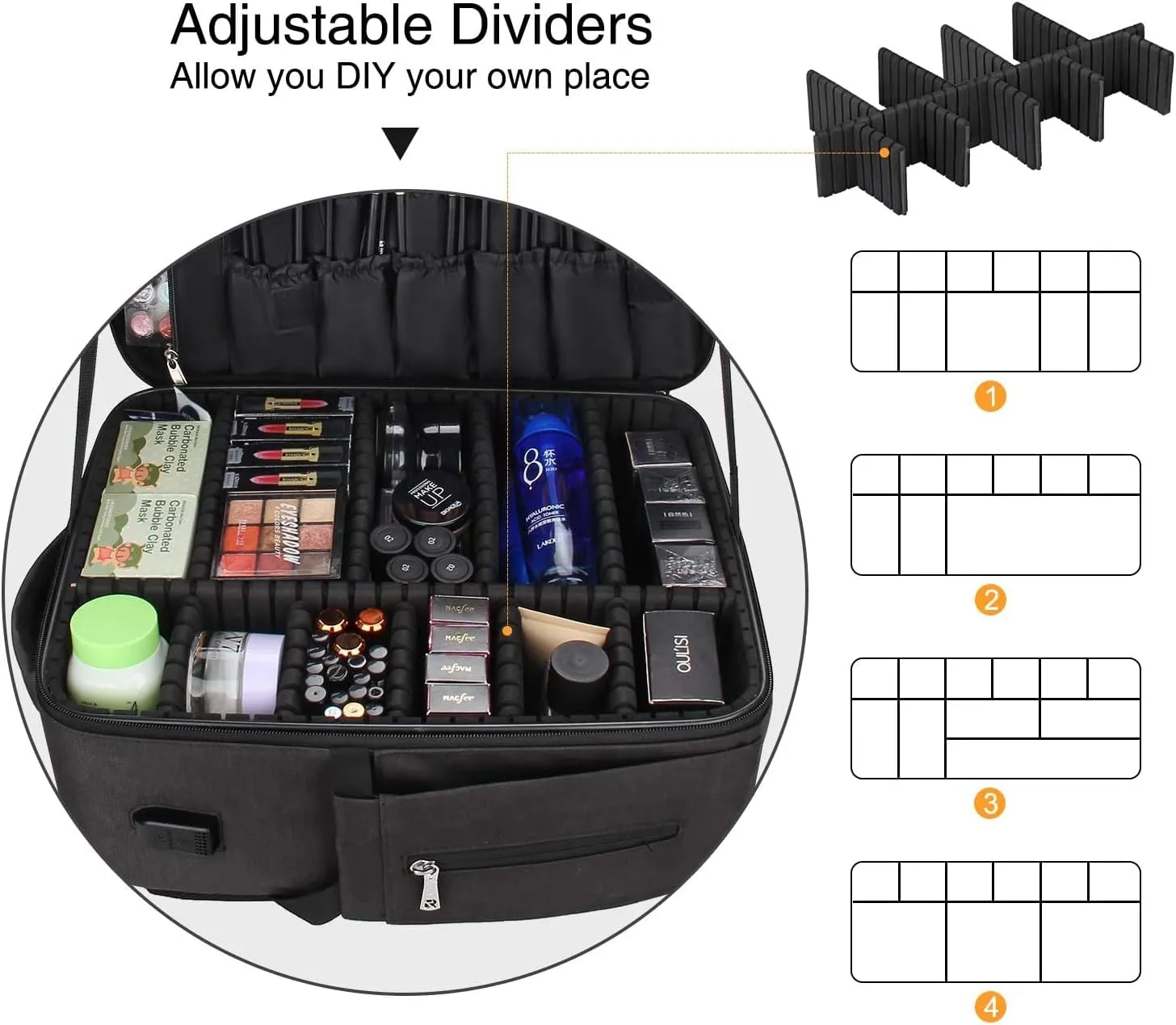Relavel Makeup Backpack Large Makeup Case for Makeup Artist Cosmetic Storage Organizer for Women Waterproof Travel Bag Black