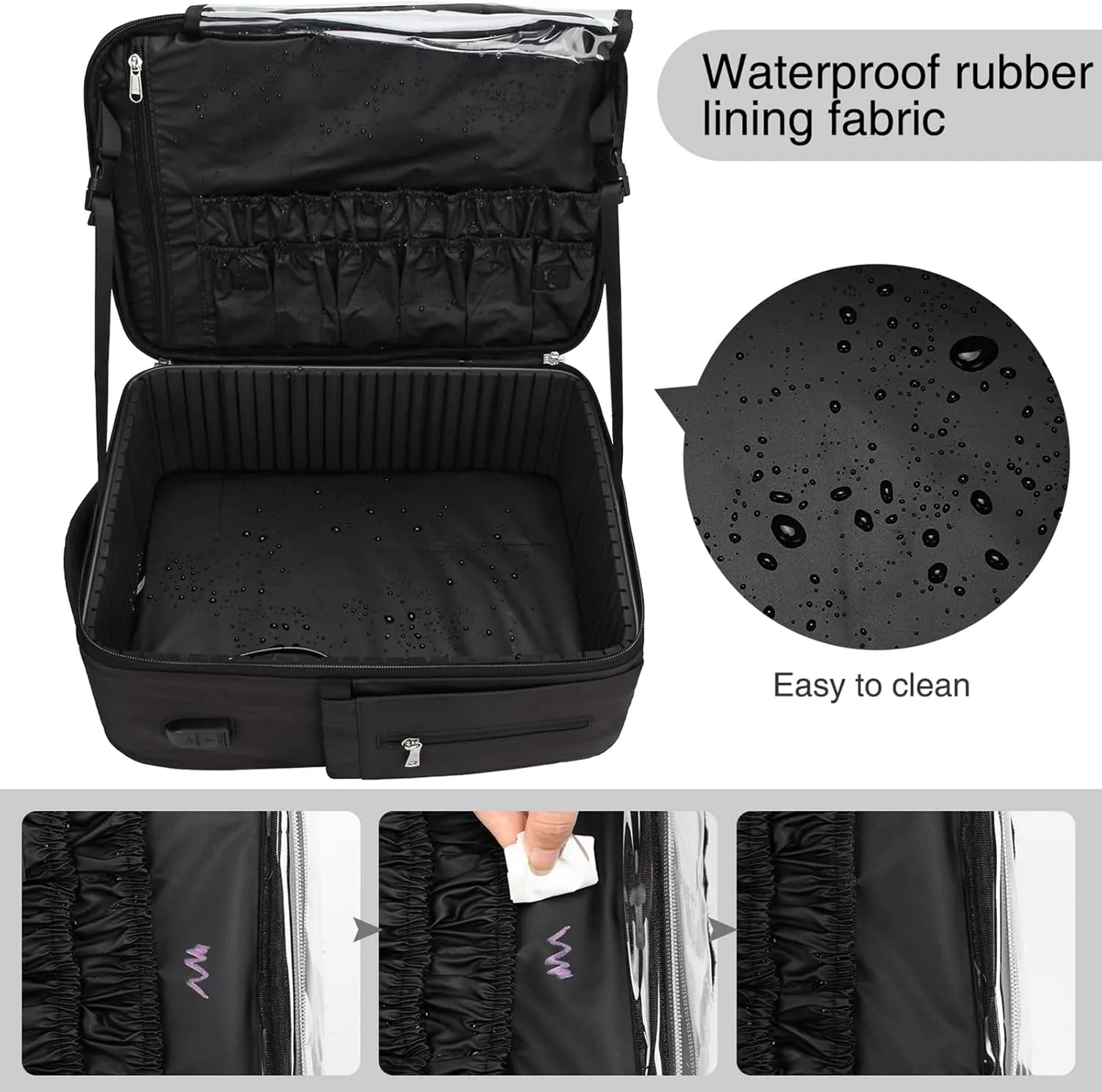 Relavel Makeup Backpack Large Makeup Case for Makeup Artist Cosmetic Storage Organizer for Women Waterproof Travel Bag Black