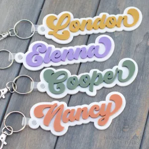 Retro Custom Acrylic Name Tag – Groovy Personalized Bag Tag
