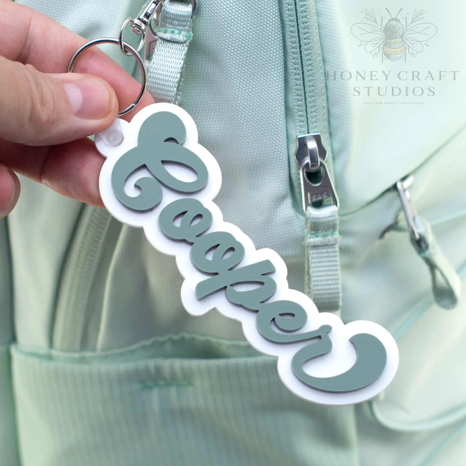 Retro Custom Acrylic Name Tag – Groovy Personalized Bag Tag