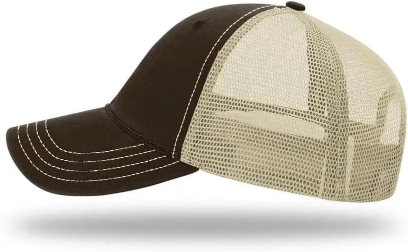 Richardson 111 Garment Washed Trucker Snapback Hat Bundle with THP Cap Catcher