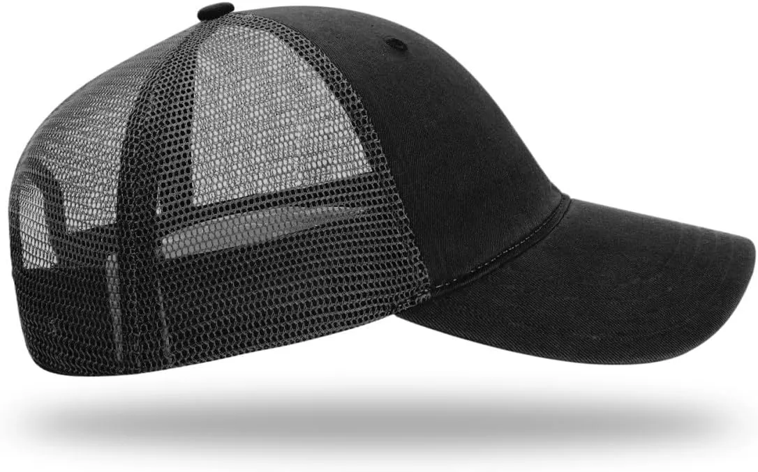 Richardson 111 Garment Washed Trucker Snapback Hat Bundle with THP Cap Catcher