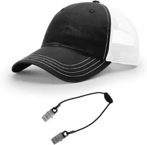 Richardson 111 Garment Washed Trucker Snapback Hat Bundle with THP Cap Catcher