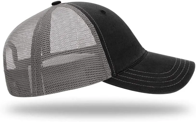 Richardson 111 Garment Washed Trucker Snapback Hat Bundle with THP Cap Catcher