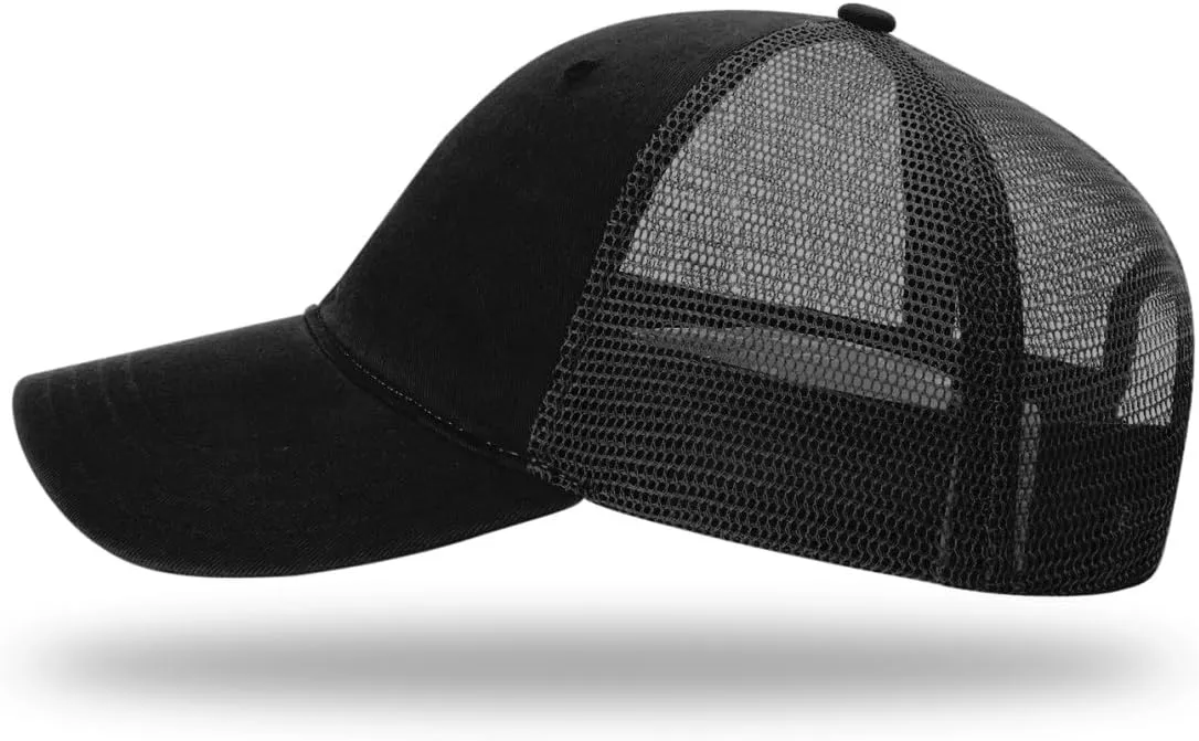 Richardson 111 Garment Washed Trucker Snapback Hat Bundle with THP Cap Catcher