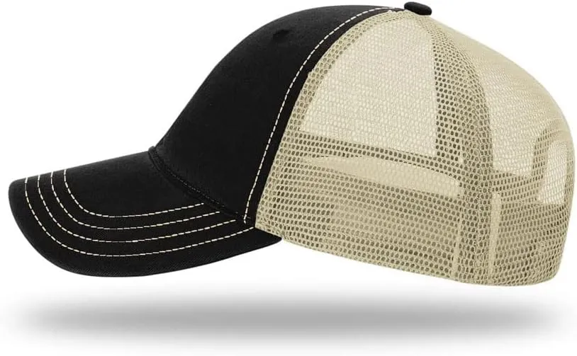 Richardson 111 Garment Washed Trucker Snapback Hat Bundle with THP Cap Catcher