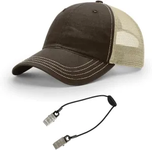Richardson 111 Garment Washed Trucker Snapback Hat Bundle with THP Cap Catcher